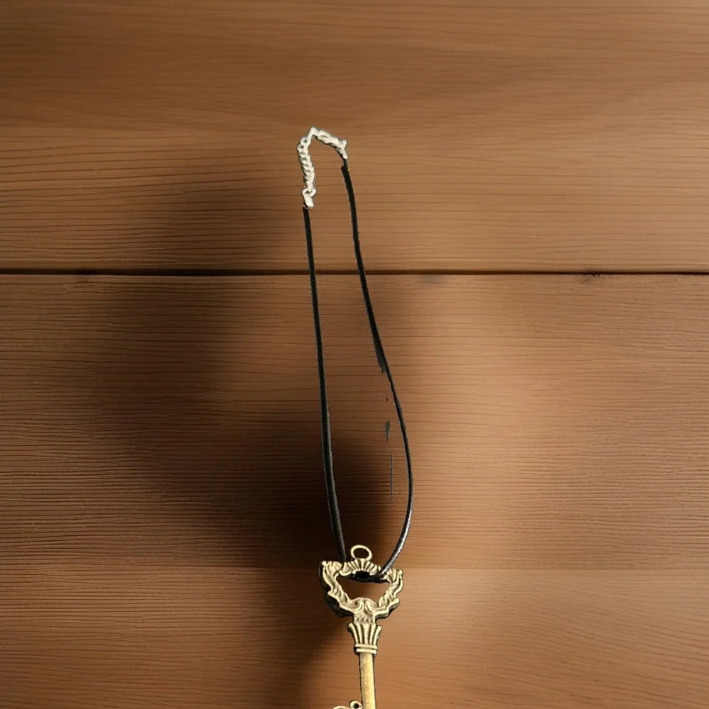 Skeleton Key Necklace Large Ornate Victorian Pendant Dark Academia Steampunk